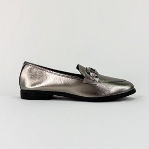 ELOISE - MOCASSIM FEMININO ÔNIX EM COURO LISO 1863