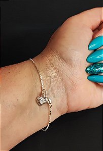 Pulseira coração com zircônia