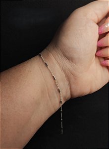 Pulseira chapinhas em prata 925