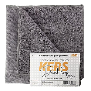KERS TOALHA DE MICROFIBRA DUAL LOOP 40X40CM 360GSM CINZA