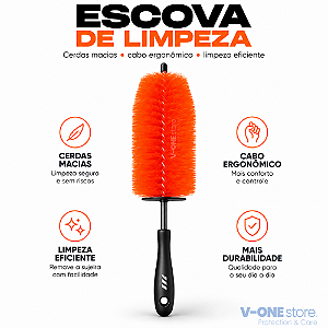 ESCOVA PARA FURO DE RODAS LONGA COM CERDAS MACIAS - EXPERT