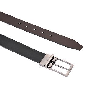Cinto Masculino Dupla Face Preto e Marrom | Couro Legítimo, Durável e Confortável - 35203