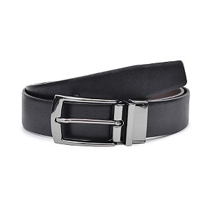 Cinto Masculino Dupla Face Preto e Marrom | Couro Legítimo, Durável e Confortável - 35200