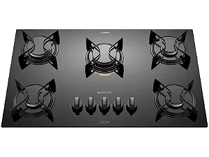 Fogão Cooktop 5 Bocas Preto Vidro Atlas U Top
