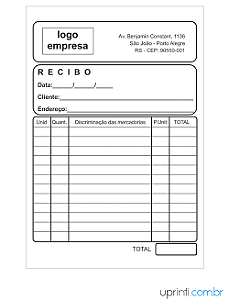 Bloco de Pedido, Recibo (Blocagem com 100 folhas) 15x21cm Preto e Branco