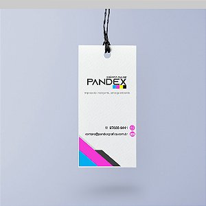 Tag Personalizada couché 300g 4x0 colorido frente e verniz localizado