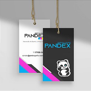 Tag Personalizada couché 300g 4x4 colorido frente e  verso e verniz localizado frente