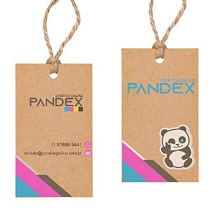 Tag Personalizada Kraft 280g 4x4 colorido frente e verso