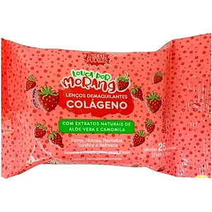 Lenço Demaquilante Colágeno Louca por Morango 25und