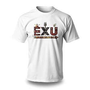 Camiseta Umbanda - Estampa Esquerda Escrita Exu