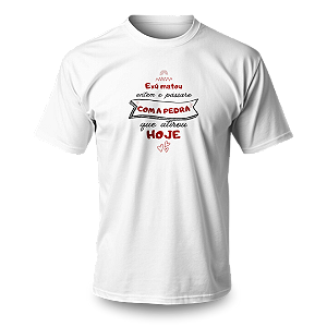 Camiseta Umbanda - Estampa Esquerda Frase Exu