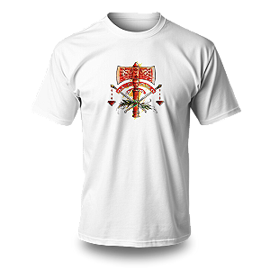 Camiseta Umbanda - Estampa Xangô Machado Vermelho