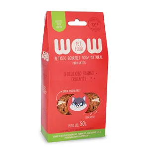 Petisco Natural Gourmet para Gatos de Frango Crocante - WOW Pet Food