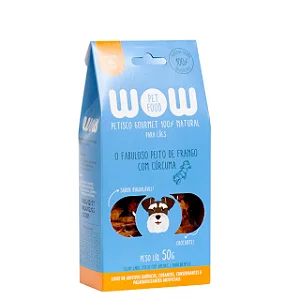 Petisco Natural Gourmet para Cães Frango e Cúrcuma - WOW Pet Food