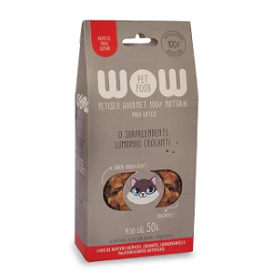 Petisco Natural Gourmet para Gatos de Lombinho Crocante - WOW Pet Food
