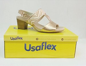 Sandália Usaflex Velour Dourada K9269B Sandália Usaflex Velour Dourada K9269B