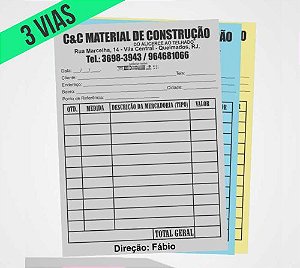 Bloco Personalizado com 3 Vias