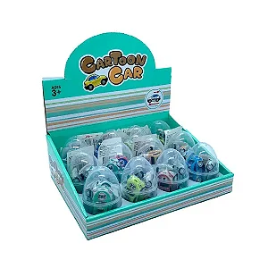 Carrinho com Cores Variadas Surpresa no Ovo Display c/ 12 Un