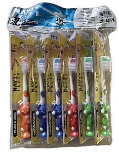 Pacote com 12 Escovas de Dente 4025 Infantil + Limpador de língua - Macia