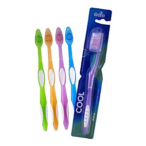 Escova de Dente Cool - Capa protetora + Limpador de Língua - Green