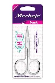 Tesoura de Ponta Reta para Unhas - Merheje