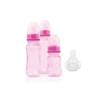 Kit Mamadeiras 938 Acinturadas Bico Redondo - Com 3un