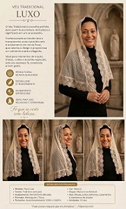 Véu católico modelo Tradicional Mater Creatoris luxo Grande