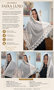 Véu católico modelo faixa Mater Creatoris luxo Grande