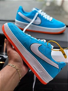 Nike Air Force Camurça azul/laranja