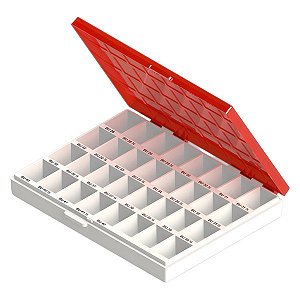 Caixa para Bandas Ortodônticas Universais - Superior - D/e - Cor Vermelha 80.02.011 - Morelli