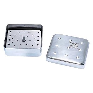 Estojo de Inox 7x6x5 para 30 Pontas - Fava