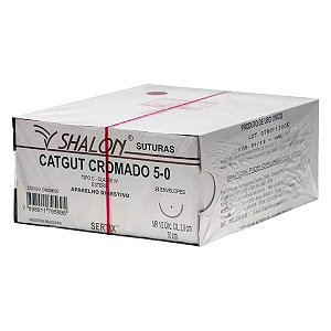 Fio de Sutura Catgut Cromado 5 - 0 15 Unidade - Shalon