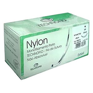 Fio de Sutura Nylon 3 - 0 Ag 20 Unidade - Technofio