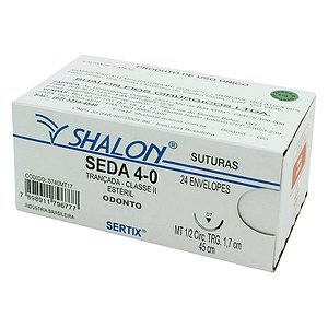 Fio de Sutura Seda 4 - 0 Ag 17 Cx com 24 - Shalon