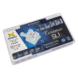Kit de Bráquetes Prescrição Roth - Sli Ceramic .022 - Can.9° Ang. - Gancho Can./prés 10.12.900 - Morelli