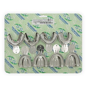 Kit Moldeira Adulto Inox Lisa Rasa 8un - Tecnodent