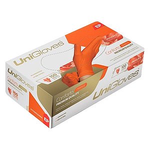 Luva de Procedimento de Látex Conforto Laranja - Unigloves