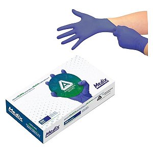 Luva de Procedimento de Nitrilo Azul Violeta Sem Pó - Medix