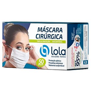 Máscara Descartável Tripla com Clipe Nasal Verde - Lola