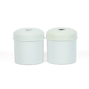 Porta Algodão Limpo e Servido Plástico Branco 2 Unidades- Fava - Fava