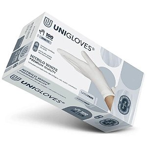 Luva de Procedimento de Nitrilo Branco Sem Pó Quality - Unigloves
