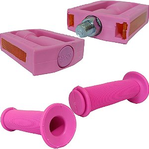 Kit Pedal Rosca Fina Mais Punho Para Bicicleta Do Aro 16