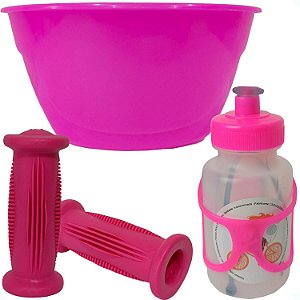 Kit Cestinha Garrafinha Punho Bicicletas Infantil  Do Aro 12