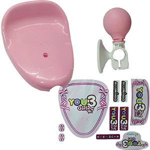 Kit Banco Mais Adesivo Buzina Para Triciclo Infantil Nathor Assento Selim