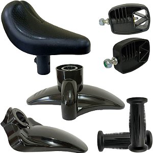 Kit  Com Selim Manoplas Pedal Para Bicicleta do Ao 12 Nathor