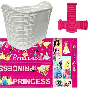 Kit Cestinha Adesivo Manopla Para Bicicletas 14 ou 16