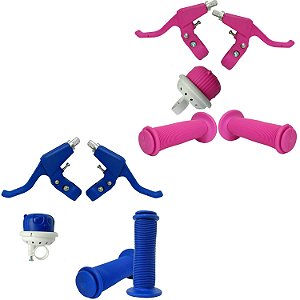 Kit Manete de Freio Buzina e Punho para Bicicletas do aro 16 ou 20