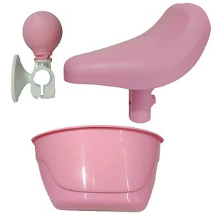 Kit Aro 12 Buzina, Selim Cestinha Para Bicicleta Infantil