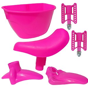 Conjunto Cestinha Pedal Selim Para Lamas Para Bicicleta do aro 12 Nathor