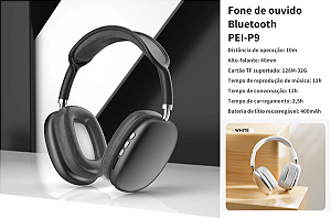 Fones De Ouvido Estéreo Sem Fio Bluetooth 5.3 Pei-p9